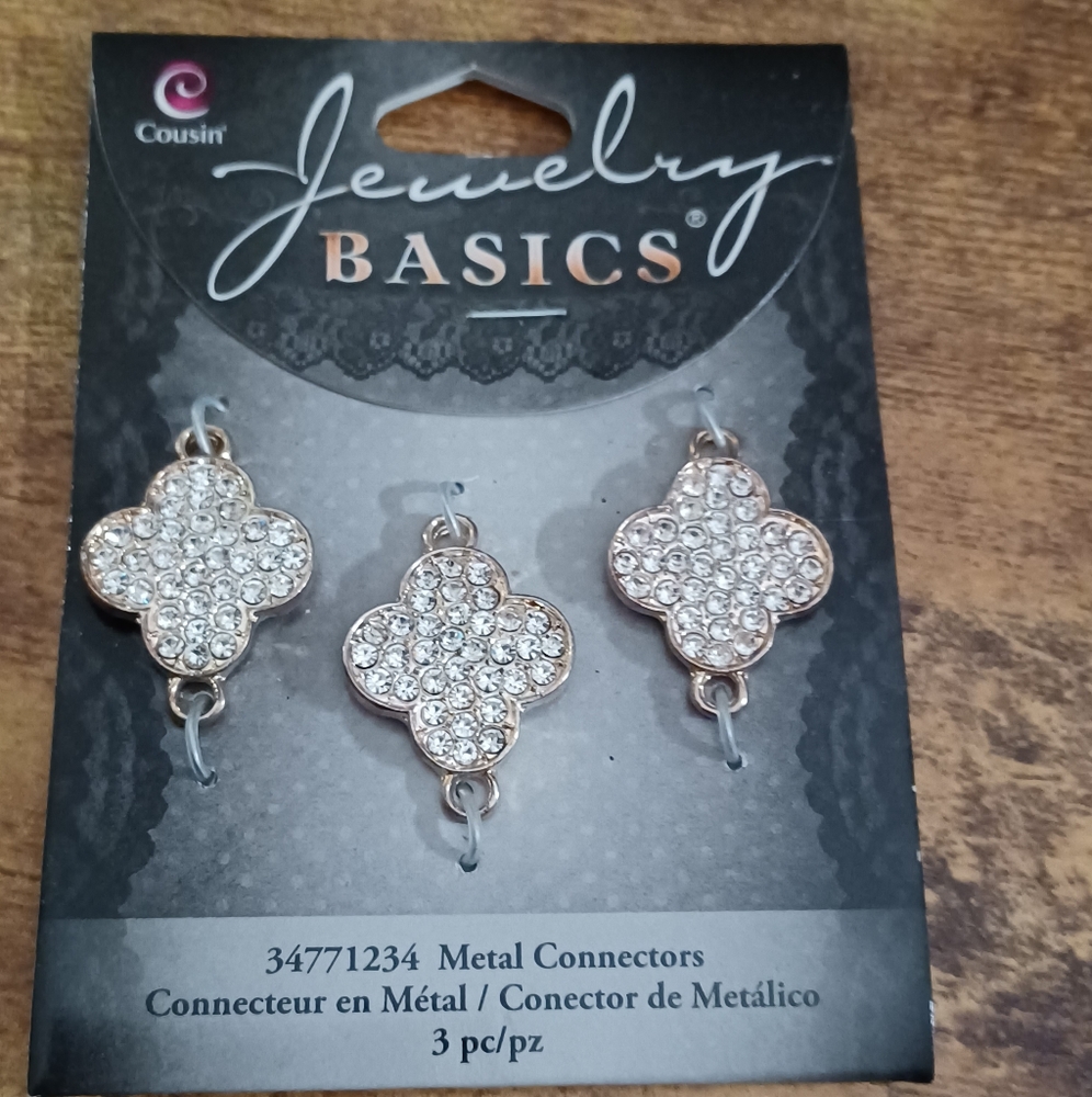 🆑️Cousin jewelry basics metal pave connectors